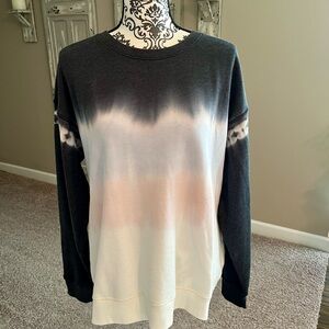 American Eagle Outfitters Navy, Pink and White Ombre Crewneck Sweater